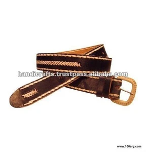 BLACK LEATHER SOLE BELT KNITTED