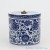 Import Blue and White Porcelain Lotus Pattern Tea Pot with a Copper Ring Lid Round Straight Tube Jar from China