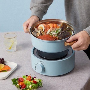 Blue  electric skillet Mini multi function cooker electric pot hotpot breakfast  night snack  electric frying pan 220v
