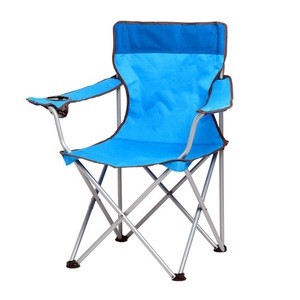 Blue Folding Beach Chair With Cup Holder Fishing Chair