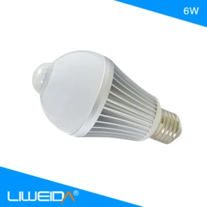 Body induction LED Light Source and Bulb Lights Item Type 6W E27 smart light bulbs