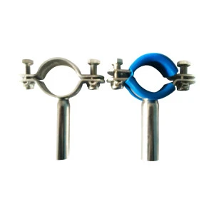 Bolted Pipe Clip Pipe Hanger With Tube And Plastic Protection Round Pipe Clip With Rubber