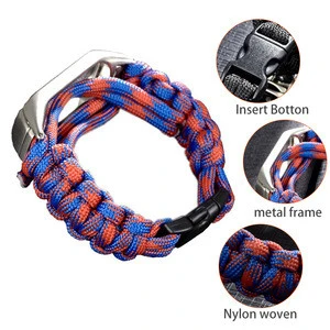 BOORUI nylon woven strap mi band 3 4 5 nfc mi band 5 wrist strap fiber belt for xiaomi mi band 4 with metal frame