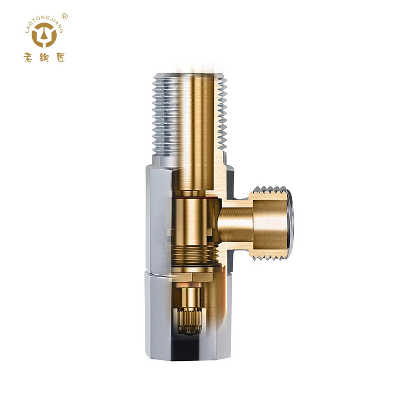 Brass Angle Valve Female Thread lockable Gate Foot Safety Angle Stop Valve