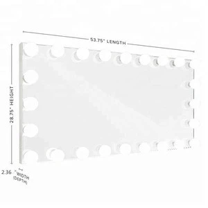 Broadway frameless lighted vanity mirror for wall or bathroom