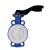 Import Bundor China Factory PTFE Lined Manual Wafer Type Ductile Iron Cast Iron Butterfly Valve from China