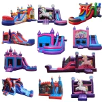 Cartoon theme Colorful inflatable bouncing castle commercial air jumping bouncer house castle for kids