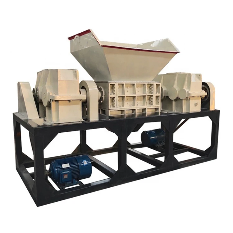CE Used Rubber Waste Car Tyre Recycling Double Shaft Shredder Machine for Shredding Fabric