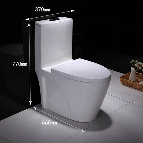 Ceramic Washdown One Piece WC Toilet Seat of Siphon Jet Flush For Bathroom Sanitary Ware In P-trap