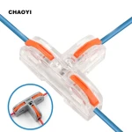 CHAOYI T-shaped Wire Fast Connector PCT-112 Cable Clamp Main Soft/hard Wire Electric Cable Lever Wire Terminal Block Connectors