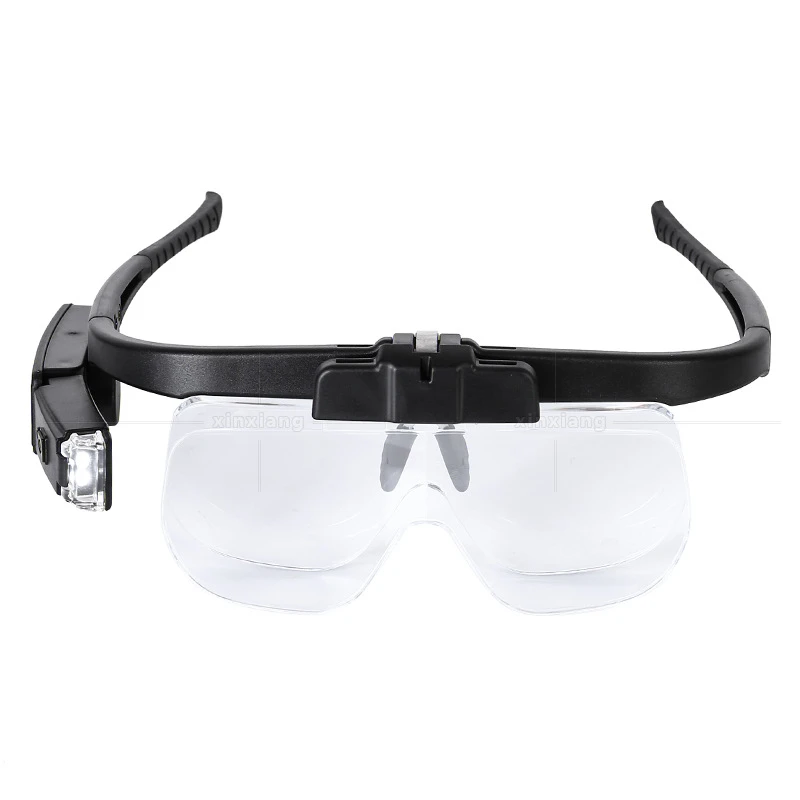 Charging Glasses Maintenance Magnifying Glass Six Times Reading Newspapers Two LED Light Source Adjustable Portable Magnifier