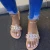 Import cheap Latest colorful hot ladies flat buckle chain slides slippers womens fashion clear beach sandals slippers from China