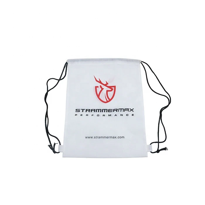 Cheap price non woven drawstring gym bag with silk printing logo