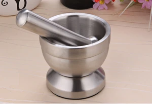 Chef assistant Pepper Grind spice nuts grinder garlic press stainless steel Mortar and Pestle
