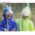 Import Child raincoat for kids hooded raincoat waterproof little dinosaur printing green jumpsuit with reflective strip from China