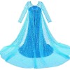 Children Halloween Costumes Blue Sequined Wedding Maxi Elsa Princess Dress
