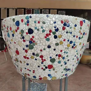 China Pebble Swimming Floor Tile Bathroom Ceramic Wall Decor Tile Mix Color Irregular Shape 300x450mm Ceramic Mosaic Tile Prices