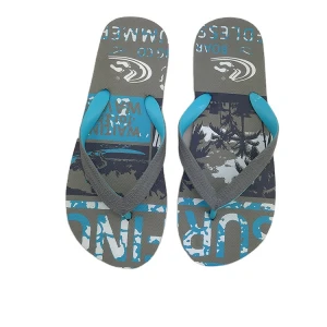 China supplier personalized footwear beach thong slipper custom brand rubber gray flip-flop men