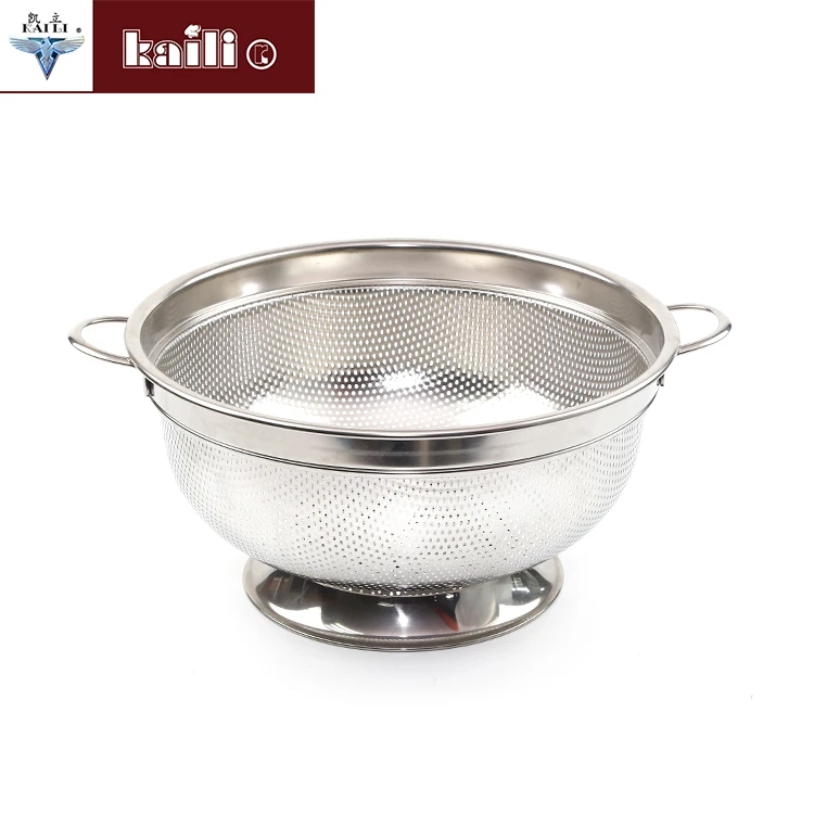 China Supplier Quality Stainless Steel Fruit Vegetable Food Washing Colander Strainers Set