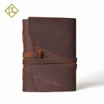 China suppliers wholesale products custom logo and color vintage genuine crazy horse travel handmade leather journal notebook