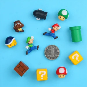 China Supply 10 PCS Cute Super Mario Home Decoration Ornaments 3D Resin Fridge Magnet For Kids