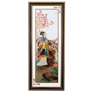 Chinese Four Great Beauties Pure Handmade Completed Cross Stitch
