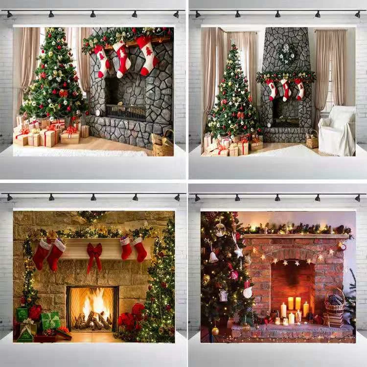 Christmas Backgrounds For Photography Winter Snow Snowman Gift Baby Newborn Portrait Photo Backdrop Photocall