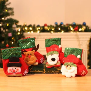 Christmas tree decoration gift small gift applique sequin Christmas hot sale Christmas small socks gift bag