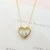 Import Classic Double Heart 18K Solid Gold With Natural Diamond Necklace,  Illusive Fancy 18K Real Gold Diamond Jewelry Necklace from China