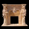 Classic Marble Carving Fireplace Mantel with Lady Statue for sale