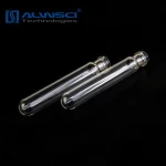 Clear glass 10ml laboratoty test tube with 15-415 screw closure caps