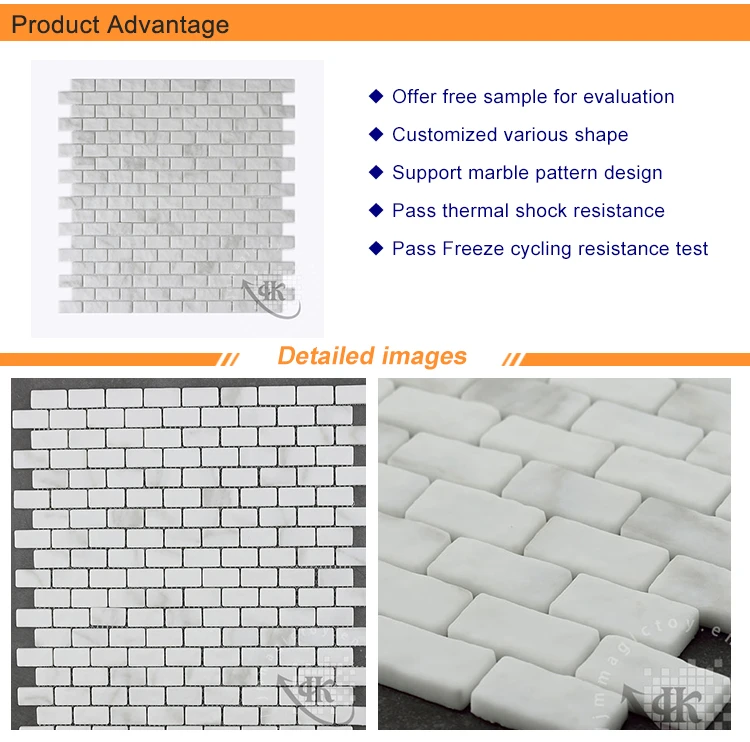 CNK Mosaic manufacturer recycled glass white mini subway tile shower