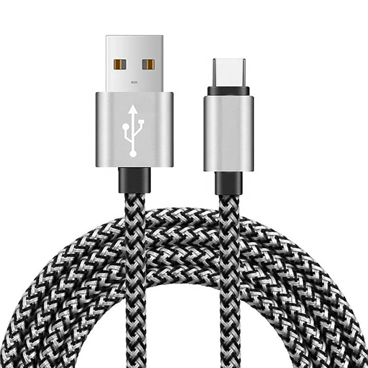 Coloful 1m Fast Charging 2.1A Braided Micro Type C USB Charger Cable