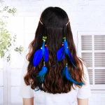 colorful hair accessory feather headband tassel hemp rope bohemian hippie hair hoop lady girl festival headdress
