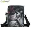 COOLOST Cool Skull Mini Messenger Bag for Womens Day of Death Kids School Bag Gothic Handbag Ladies Mens Shoulder Bags