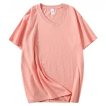 100% cotton customized mens V-neck casual sports loose T-shirt