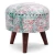 Import Cotton printed multi-color rug upholstered wooden round stool ottoman from China