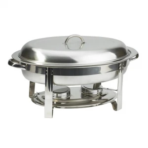 Courier to Door Round Gold plated oval stainless steel economy buffet stove