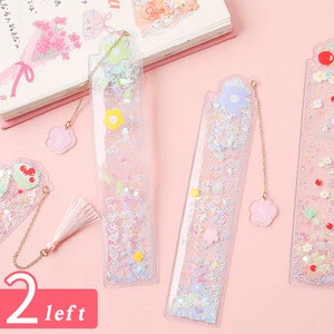 Creative little fresh elementary school students soft ruler bookmark with a tassel pendent