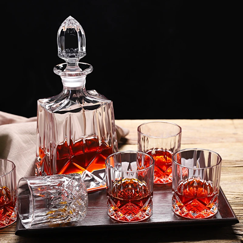 crystal whiskey wine decanter / whiskey glass decanter set gift boxes