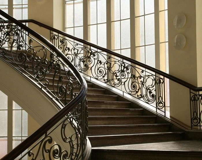 curved wrought iron steel railing balustrade for stair  balcony  porch