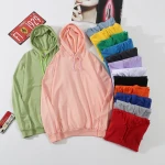 Custom casual streetwear loose fit french terry plain hoodies unisex