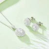 Custom Classic 925 Sterling Silver 1 Carat D Color Diamond Oval Moissanite Pendant Necklace Earrings Jewelry Set