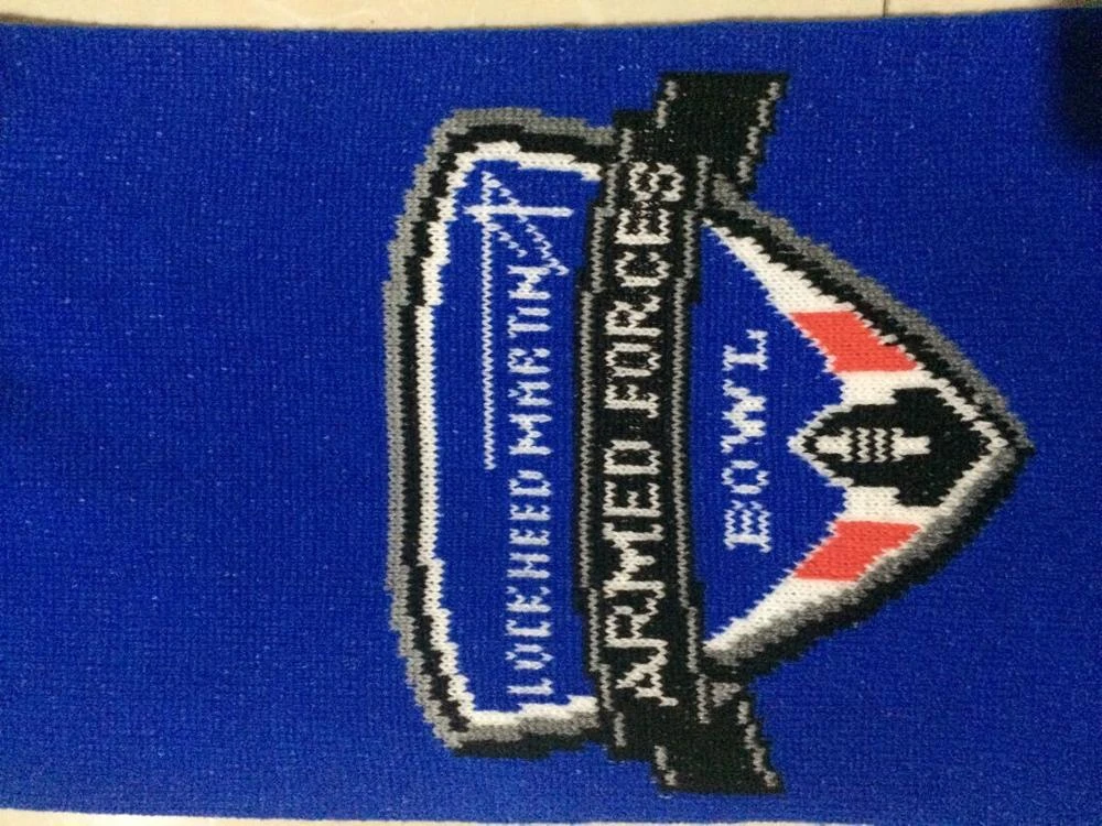 Custom design double layers football fan silk knit scarf