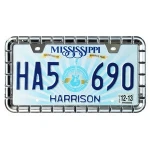 custom Heightened Chrome Faced Engraved license plate frame