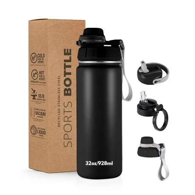 Buy Custom Logo Stainless Steel Vacuum Flask Wide Mouth Lock Lid 32oz ...