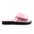 Import custom logo warm house sheepskin ladies sandal faux fur open toe soft pink plush fleece slippers for woman indoor from China