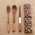 Import Custom logo wooden natural spoon healthy wooden fork cloth bag wooden cutlery from China