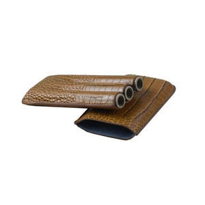 Custom PU Leather Travel Gift Tube Accessories Holder Cigar Case
