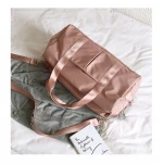 Custom short-distance travel women pink luggage bag wet and dry separation large capacity lightweight sports fitness yoga bag